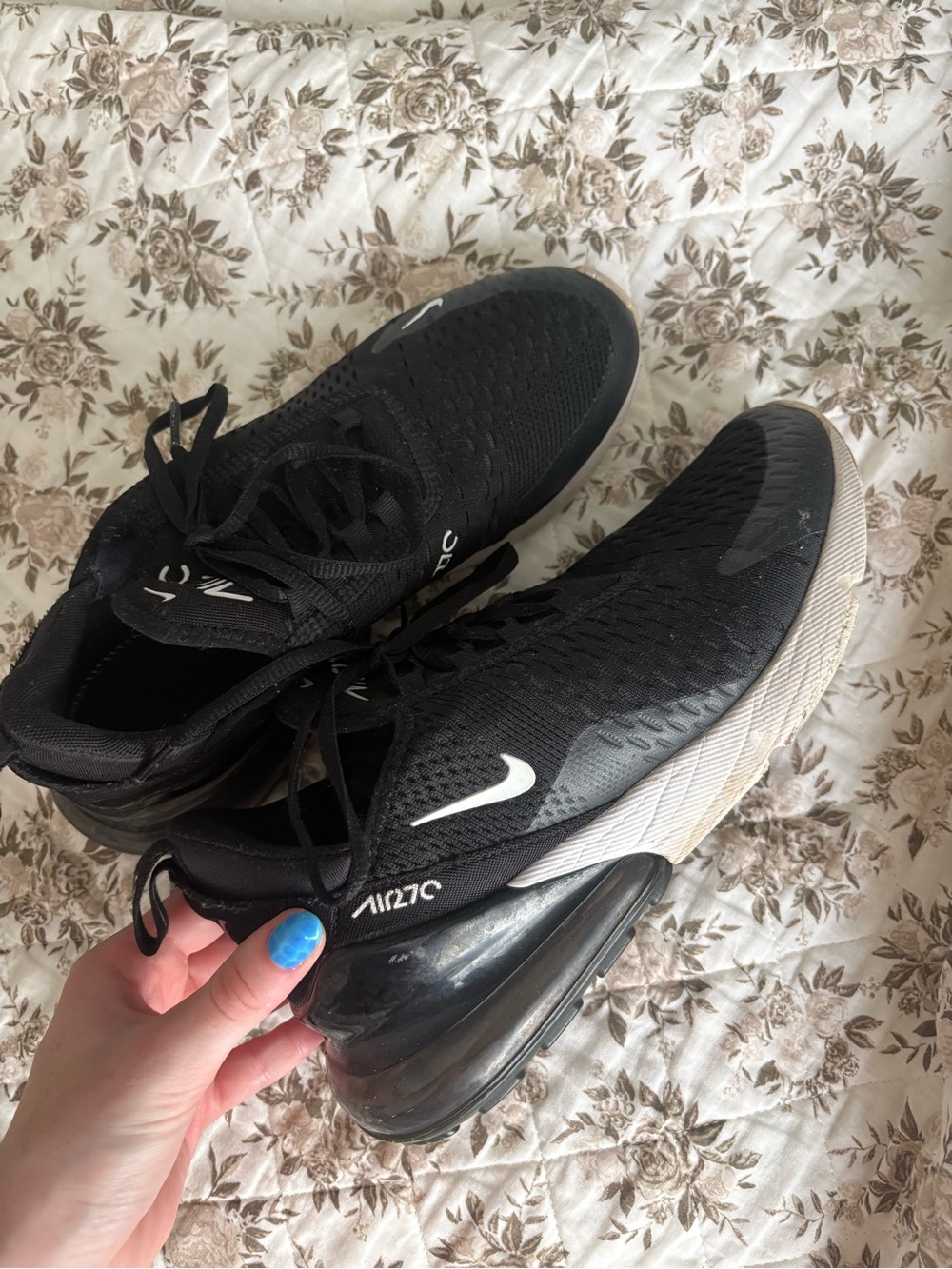 Nike Air Max 270 Women’s Black with White Accents Athletic Sneakers